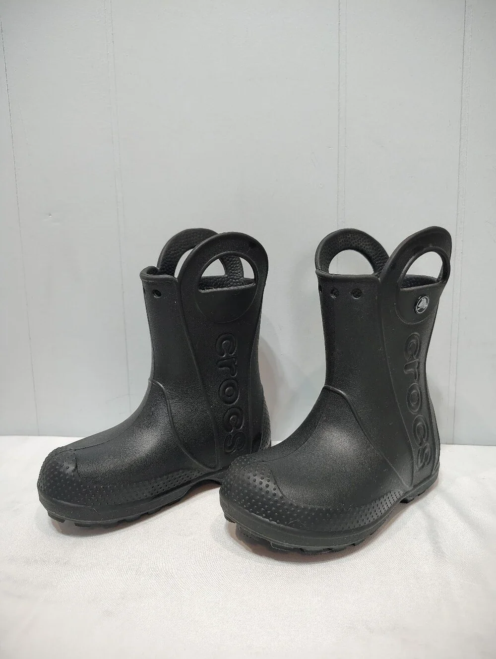 Crocs Handle It Rain Boot Black Toddler Size 10 Waterproof Pull-On Unisex